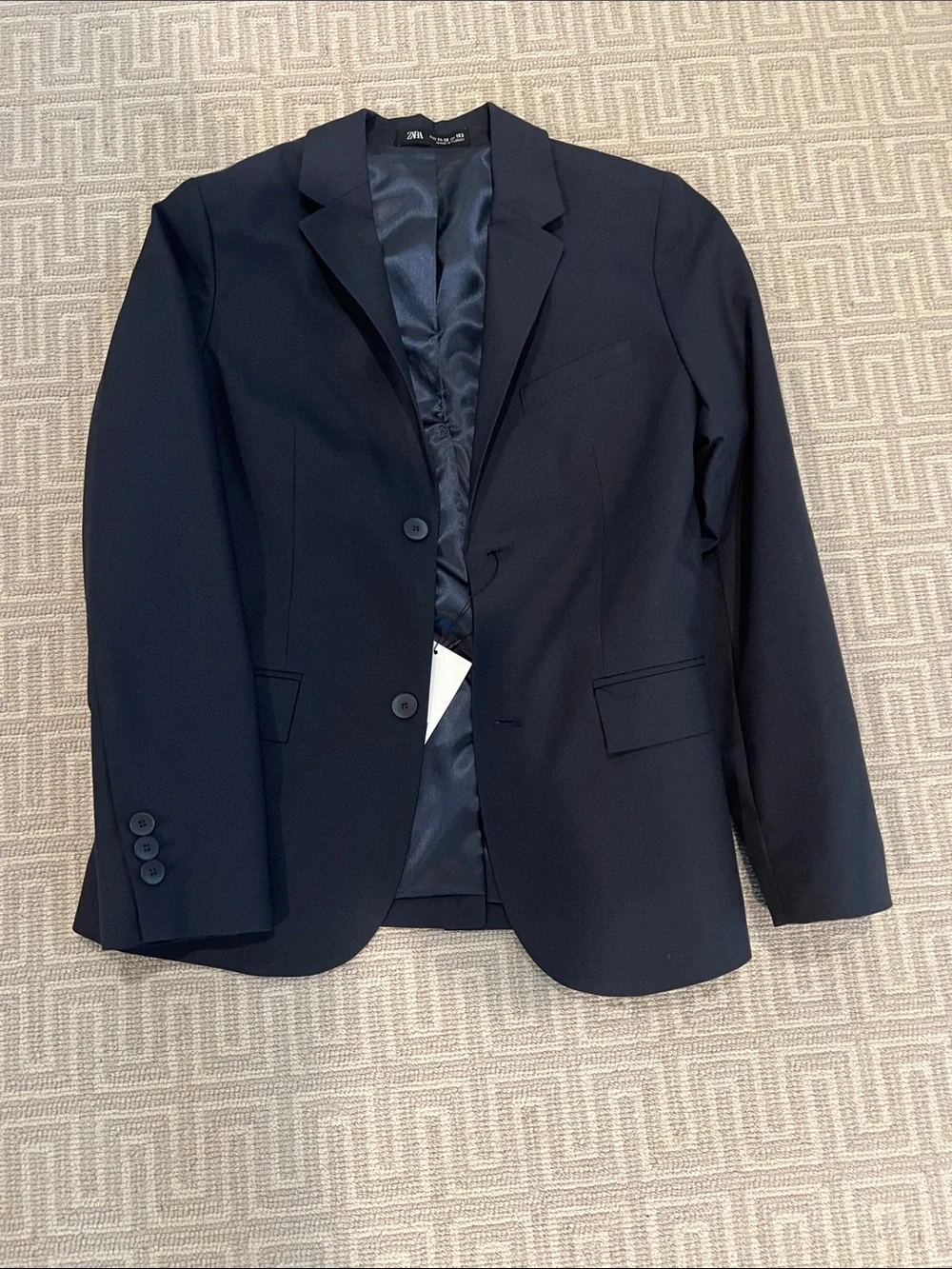 NWT Zara Navy Boys Two-Button Blazer 11-12